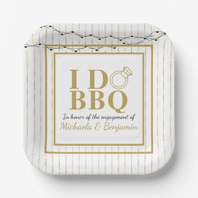 Ich mache GRILLEN Gold Engagement Party Paare Dusc Pappteller (Vorderseite)