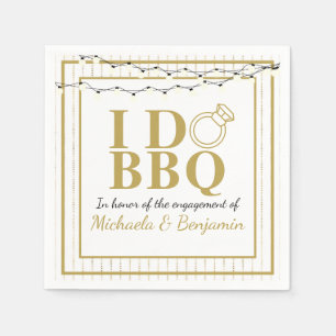 Ich mache GRILLEN Gold Engagement Party Paare Dusc Serviette