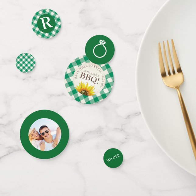 Ich mache GRILLEN Green Gingham Polterabend Konfetti (Gruppe)