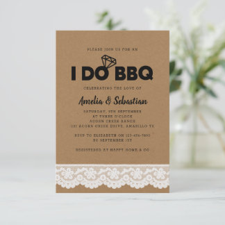 Ich mache GRILLEN Kraft Lace Brautparty Einladung