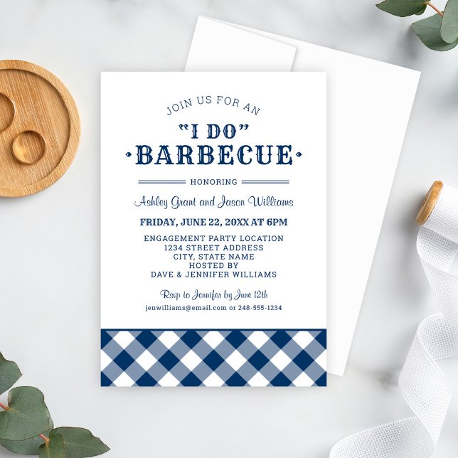 Ich mache GRILLEN Navy Blue Wedding Party Einladung (Von Creator hochgeladen)