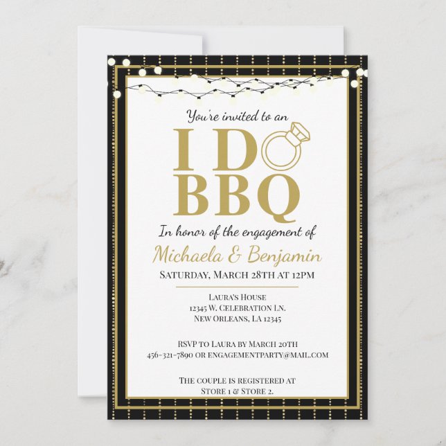 Ich mache GRILLEN Paare Dusche Engagement Party Einladung (Vorderseite)