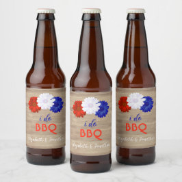 Ich mache GRILLEN Patriotic Floral Bierflaschenetikett