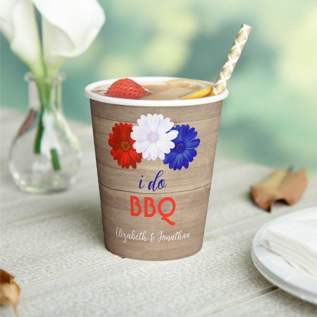 Ich mache GRILLEN Patriotic Floral Pappbecher (In Situ)