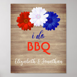 Ich mache GRILLEN Patriotic Floral Poster