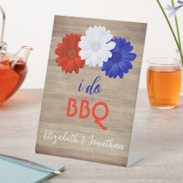 Ich mache GRILLEN Patriotic Floral Sockelschild