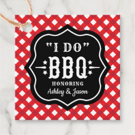 Ich mache GRILLEN Red Gingham Custom Wedding Geschenkanhänger