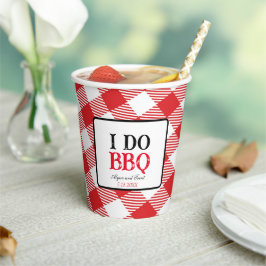 Ich mache GRILLEN Red Gingham Custom Wedding Pappbecher