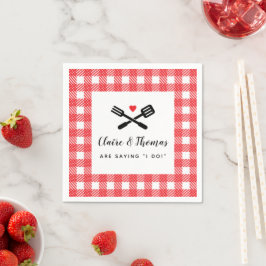 Ich mache GRILLEN Red Picnic Paare Name Serviette