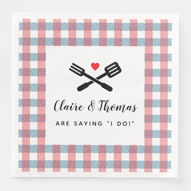 Ich mache GRILLEN Red White und Blue Picnic Serviette (Vorderseite)