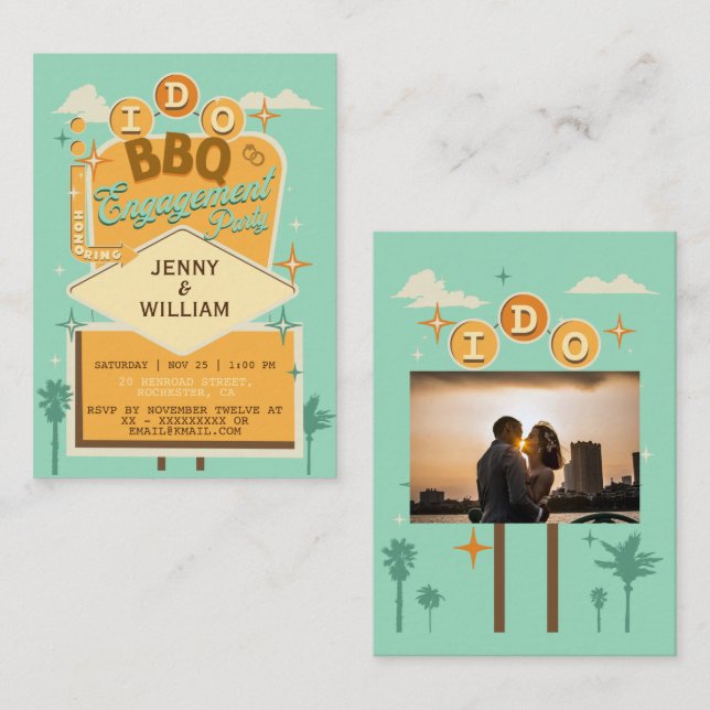 Ich mache GRILLEN Retro Engagement Partei Foto Ein Mitteilungskarte (Vorne/Hinten)