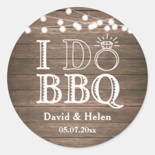 Ich mache GRILLEN Rustic Wedding Engague Barbecue Runder Aufkleber