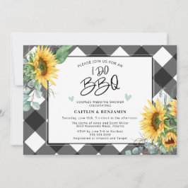 Ich mache GRILLEN Sunflower Couples Brautparty Einladung