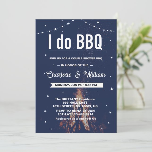 Ich mache GRILLEN Verlobung Hochzeit Paar Brautpar Einladung (Stehend Vorderseite)