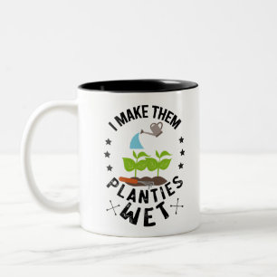 Ich mache ihre Pflänzchen nass Gärtner-Geschenk Zweifarbige Tasse