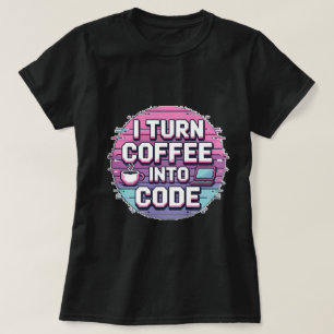 Ich mache Kaffee in Code - Retro Pixel Art Frauen T-Shirt