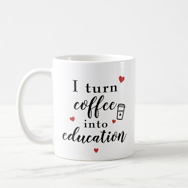 Ich mache Kaffee zu Bildung Kaffeetasse (Links)