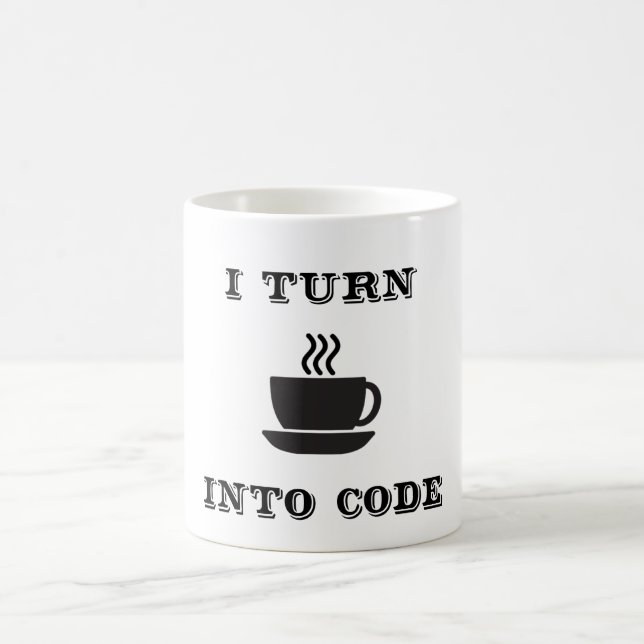 Ich mache Kaffee zu Code auf Kaffee-Tasse Kaffeetasse (Mittel)