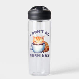 Ich mache keinen Morgen - Niedliche Orangenkatze m Trinkflasche