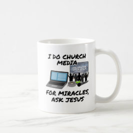 Ich mache Kirchenmedien für Wunder, Frag Jesus, Ki Kaffeetasse