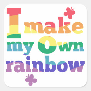 Ich mache meine eigene Regenbogenfarbige Selbstübe Quadratischer Aufkleber