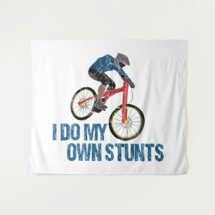 Ich Mache Meine Eigenen Stunts Mountainbiker Vinta Wandteppich