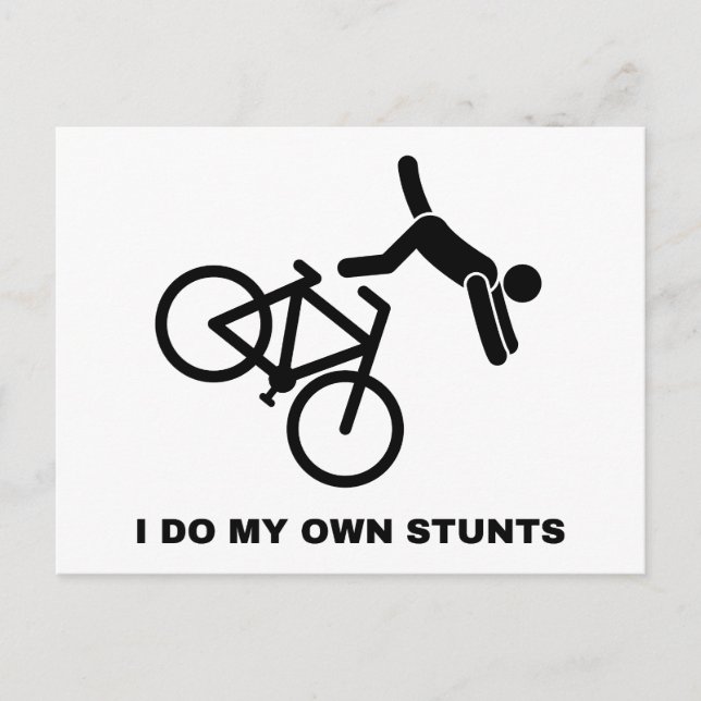 Ich mache meine eigenen Stunts Postkarte (Vorderseite)