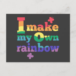 "Ich mache meinen eigenen Regenbogen" farbenfrohe  Postkarte