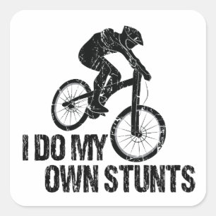 Ich mache meinen eigenen Stunts-Abfahrts-Biken-Fun Quadratischer Aufkleber