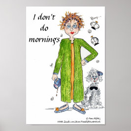 Ich mache morgens keine wahre Aussage, grün zeichn Poster