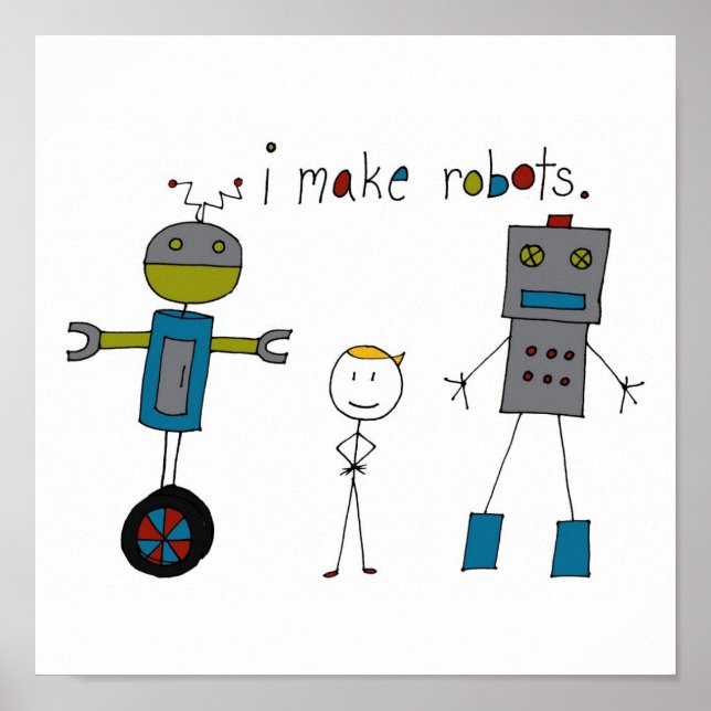 Ich mache Roboter (Junge) Poster (Vorne)