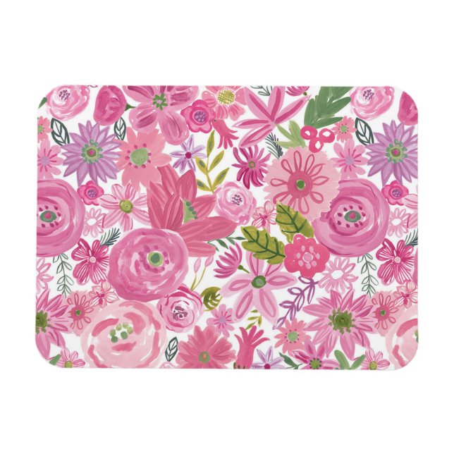 Ich mache rosa, florales Muster Magnet (Horizontal)