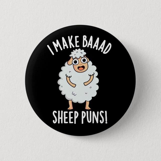 Ich mache schlechte Schafsponnen lustige Tierpuppe Button (Vorderseite)