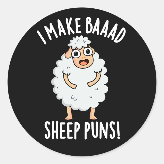 Ich mache schlechte Schafsponnen lustige Tierpuppe Runder Aufkleber (Vorderseite)