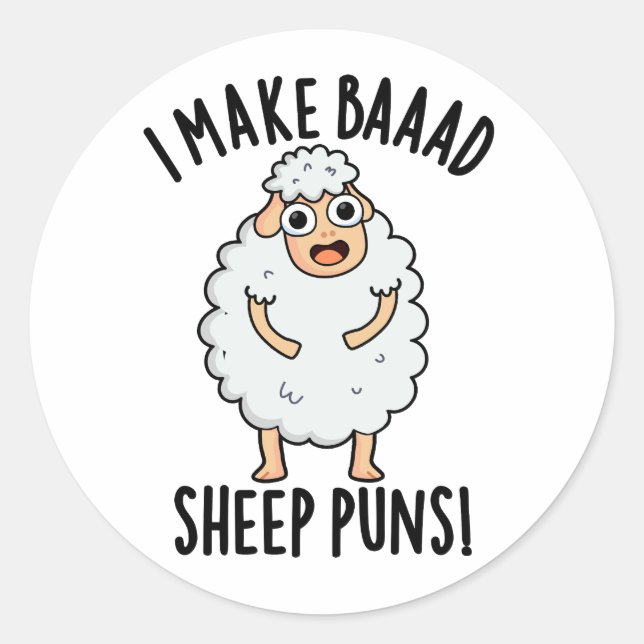 Ich mache schlechte Schafsponnen lustigen Tierpuff Runder Aufkleber (Vorderseite)