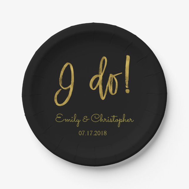 Ich mache Teller mit Gold Foil und Black Wedding (Vorderseite)
