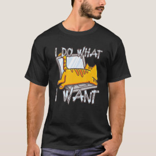 Ich mache, was ich lustige Katze auf dem Notebook T-Shirt