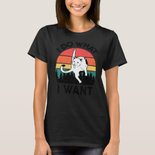 Ich mache, was ich tun, was Black Cat Licking Hint T-Shirt