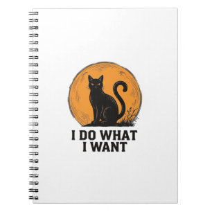 Ich mache was ich will Black Cat Vintage-Shirt-Des Notizblock