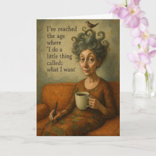 „Ich mache was ich will“ Humor Karte   Vintage Art