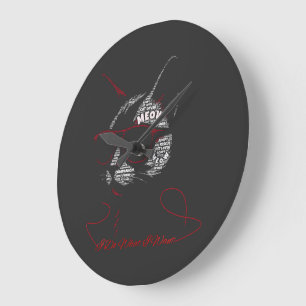 Ich mache, was ich will Katze Typografie Große Wanduhr