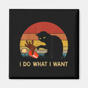 Ich mache was ich will Lustige schwarze Katze für Magnet