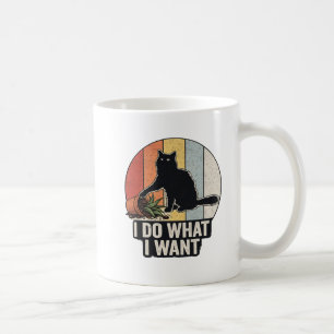 Ich mache was ich will" Lustige schwarze Katze & P Kaffeetasse