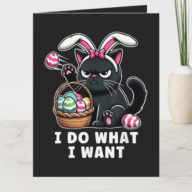ich mache was ich will Ostern Katze Karte (Vorderseite)