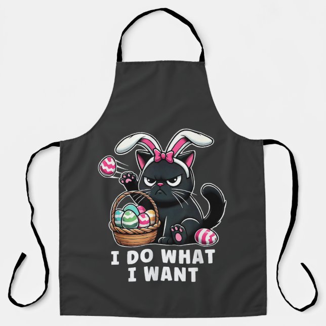 ich mache was ich will Ostern Katze Schürze (Vorderseite)