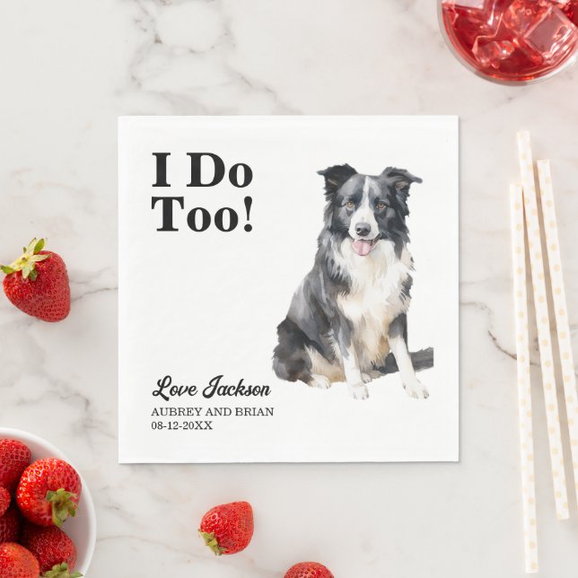 Ich mache zu Border Collie Pet Hochzeit Serviette (Beispiel)