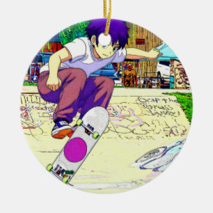 Ich mach's - Junge Skateboarder Keramik Ornament