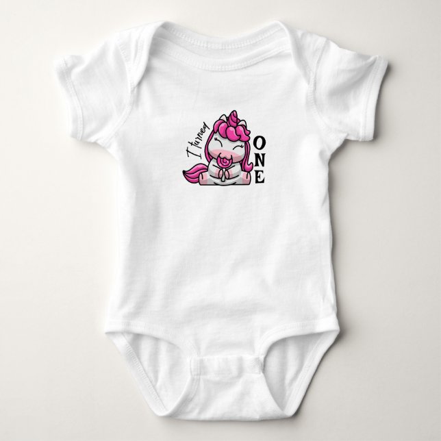 Ich machte ein Baby Unicorn Strampler (Vorderseite)