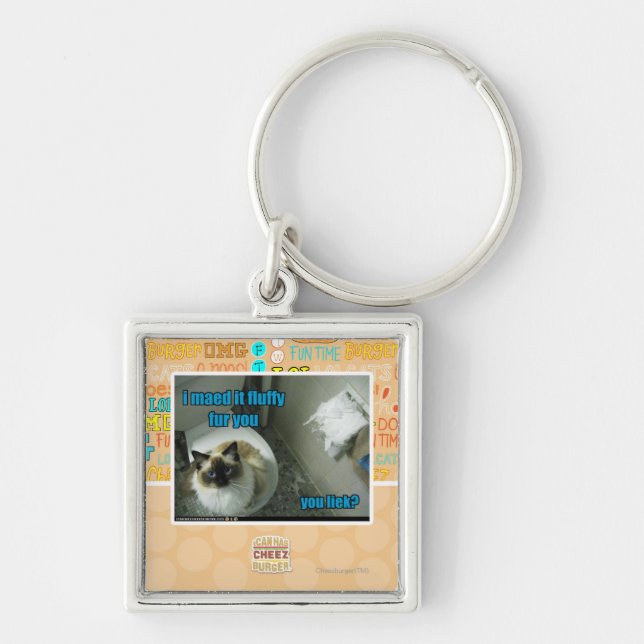 Ich maed es flaumiger Pelz Sie Schlüsselanhänger (Vorne)