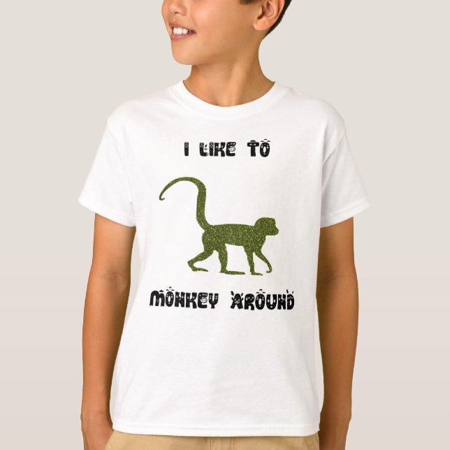 Ich mag Affen um Kinder Albernen T - Shirt (Vorderseite)